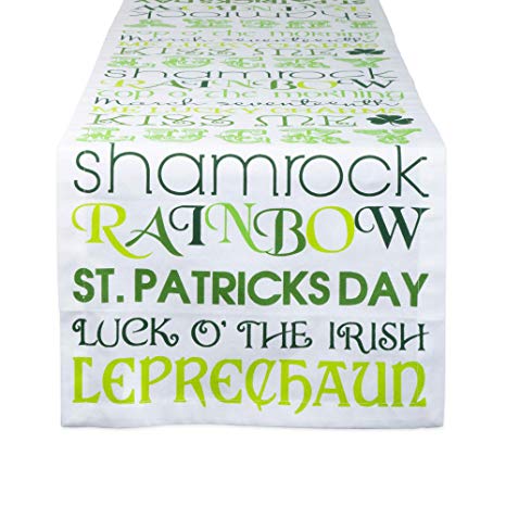 DII CAMZ11173 Embroidered Cotton Table Runner to Celebrate St Patrick's Day, Irish Festivals, Spring Parties, or Everyday Use, 14x72",