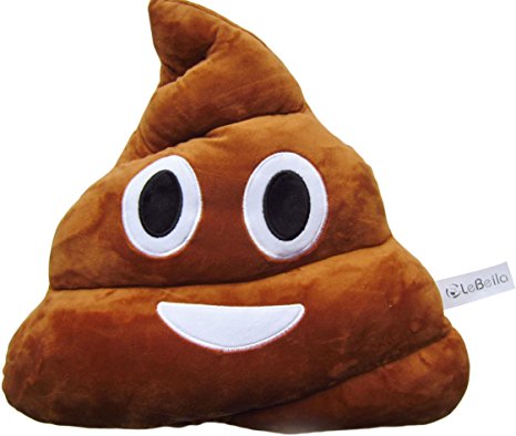 LeBeila Emoji Pillow Prime Stuffed Cushion Emoji Poop/poo Shaped Happy Naughty Laughing Face Doll Toy Big 32cm (One size, Brown)
