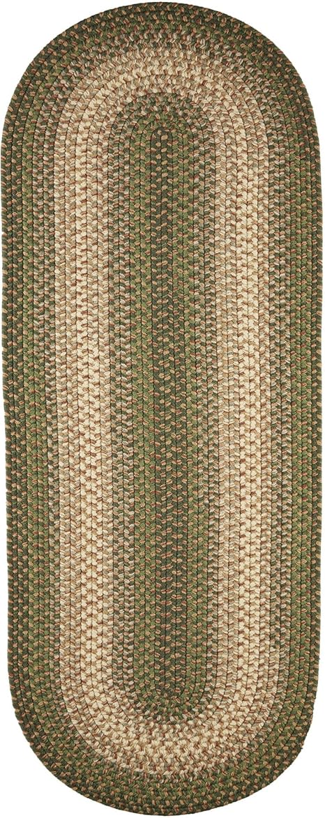 Super Area Rugs Oval 2X8 Herb Garden Braided Rug Hartford Primitive Decor Rug - Indoor Outdoor - 2' X 8' Runner Braided Rug Kitchen Rug - Hallway Rug