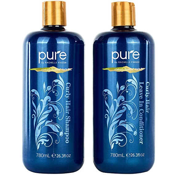 Curly Hair Shampoo and Conditioner Set for Curly Hair. Increase Hydration & Gloss. Repairs & Strengthens Hair for Smooth, Bouncy Curls. Sulfate & Paraben Free.Curly Hair Leave in Conditioner & Shampoo