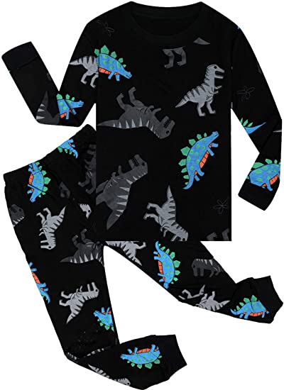 Tkala Boys Pajamas Winter Outfits Clothes Long Set Pjs Dinosaur 100% Cotton Little Kids Sleepwear 2-12 Years