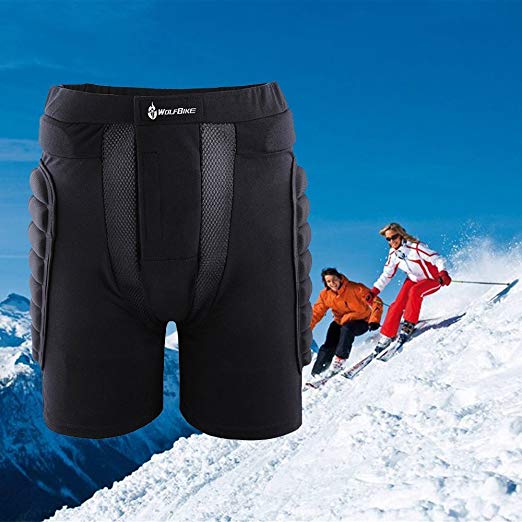 Wolfbike 3D Padded Short Protective Hip Butt Pad Ski Skate Compression Shorts