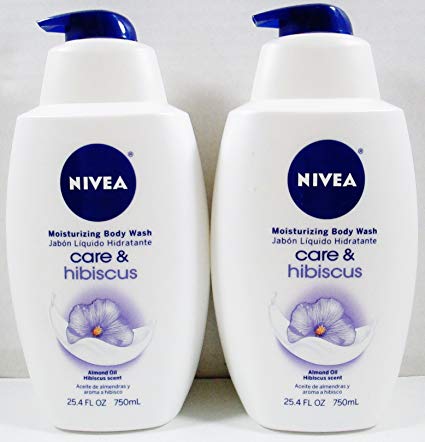 NIVEA Care & Hibiscus Moisturizing Body Wash - 25.4 oz Bottle (2-Pack)