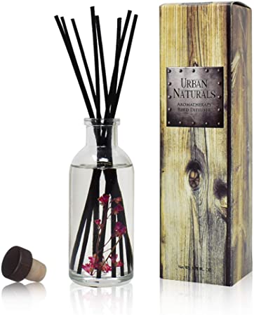 Urban Naturals Amber & Lavender Reed Diffuser Scented Sticks Set | (Awaken   Renew) Mind & Body Aromatherapy Collection | Essential Oil Botanical Diffusing Room Scent