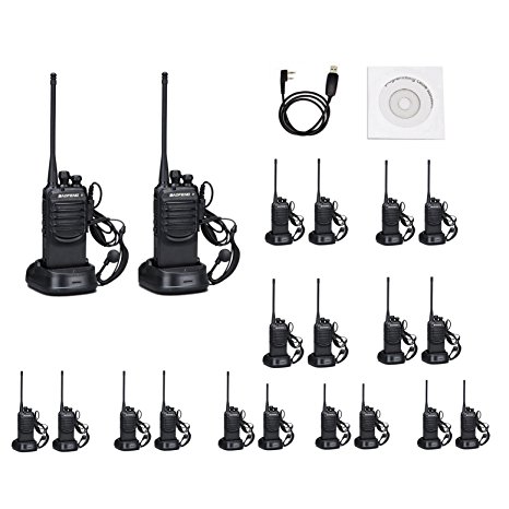 Walkie Talkies 2 Ways Radio Long Range (20 Packs) Baofeng BF-888SA with Earpieces Mic for Adults Trolling Camping Hiking Hunting Travelling