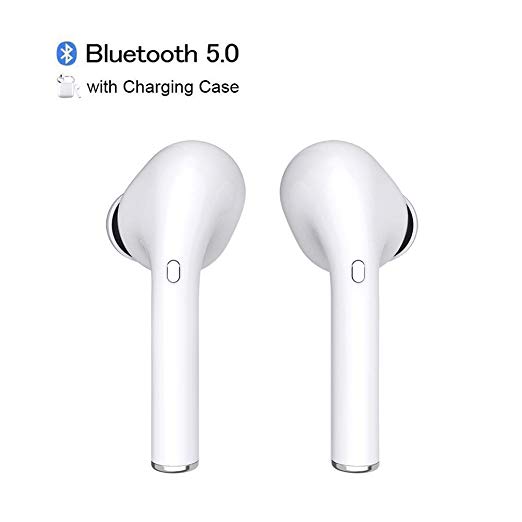 Jecoo Wireless Bluetooth Earbuds 5.0 in-Ear Sports Headphones Stereo Sweatproof Earphones with Charging Case Compatible for Airpods Android/iPhone