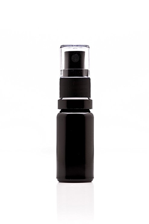 Infinity Jars 10 Ml (.34 fl oz) Black Ultraviolet Glass Fine Mist Spray Bottle