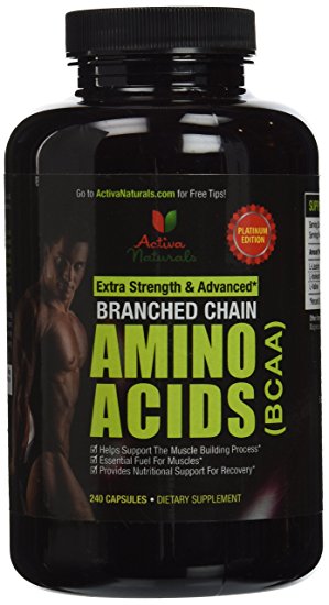 Activa Naturals BCAA Supplement- 240 Capsules of Branched Chain Amino Acids