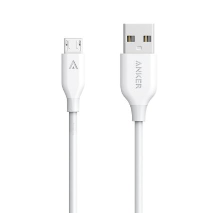 Anker PowerLine Micro USB (3ft) - The World's Fastest, Most Durable Charging Cable, with Kevlar Fiber and 10000  Bend Lifespan for Samsung, Nexus, LG, Motorola, Android Smartphones and More (white)