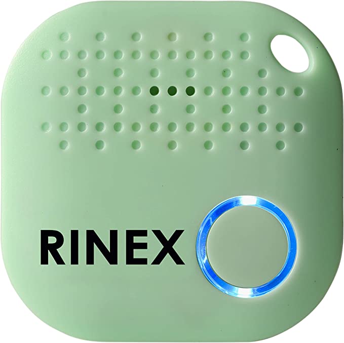 Bluetooth Key Finder – Key Locator Device with App, Siri Compatibility, & Extra Battery – Anti-Lost GPS Keychain Tracker Device for Phone, Luggage, Backpack, & Wallet – GPS Tracking Chip Tags By Rinex