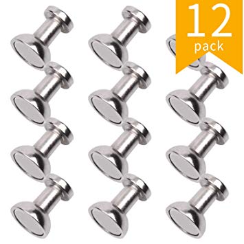 Magnetic Push Pins Fridge Magnets Refrigerator Magnets 12pcs Brushed Nickel Push Pin Magnets Perfect for Fridge Magnets, Office Magnets, Whiteboard Magnets, Map Magnets…