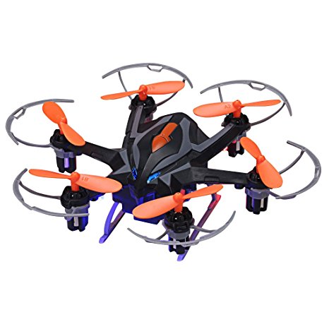 Floureon Yizhan RC Quadcopter Drone 2.4G 4CH 6-Axis Gyro 3D Rollover One Key Return Strong Power LED Lights CF Mode Automatic Return RTF USB Charging with HD 2.0MP HD Camera ,iDrone i6s Black