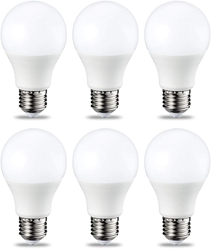 AmazonBasics LED E27 Edison Screw Bulb, 9W (equivalent to 60W), Warm White, Dimmable - Pack of 6