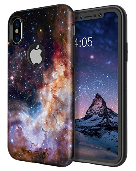 iPhone X Case, BENTOBEN Nebula Galaxy Slim Shockproof Protective Case for Apple iPhone X / 10 Blue