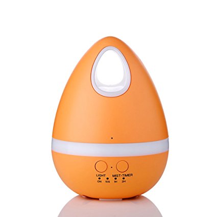 Essential Oil Diffuser YIHunion 200ml Ultrasonic Aromatherapy Oil Diffuser with Adjustable Mist Mode Waterless Auto Shut-off and 7 Color Changing LED Lights Portable for Home Baby Office Orange