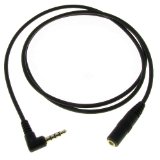 Valley 3 TRRS 4-Pole 35mm Male Right Angle to 35mm Female Stereo Audio Cable