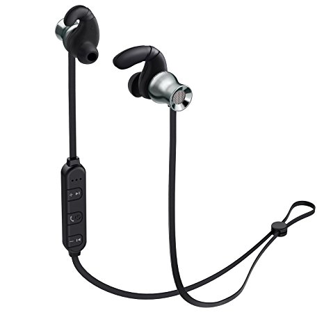 AUKEY Bluetooth Headphones, Wireless Portable Magnetic Earbuds with Built-In Remote & Microphone for iPhone, Samsung, and more