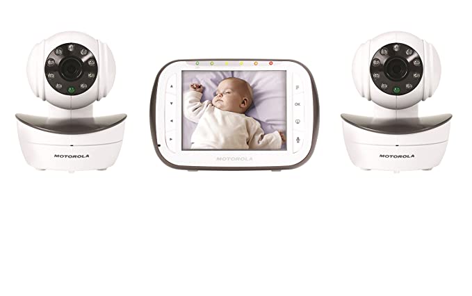 Motorola Digital Video Baby Monitor with 2 Cameras, 3.5 Inch Color Video Screen, Infrared Night Vision, with Camera Pan, Tilt, and Zoom