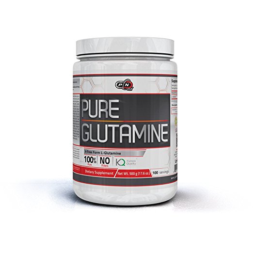 Pure Nutrition USA Pure Glutamine Free Form Micronized Unflavored L-Glutamine 5000mg Powder Sports Supplement (500 Grams)
