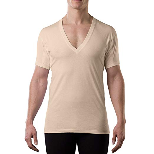 Thompson Tee Sweat Proof Undershirts with Fully-Integrated Underarm Sweat Pads, Original Fit, DeepV