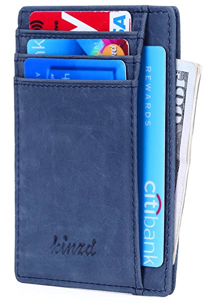 Slim Wallet RFID Front Pocket Wallet Minimalist Secure Thin Credit Card Holder