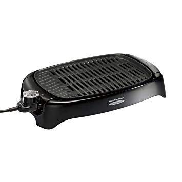 Hamilton Beach 31605N Outdoor, Black, Less Smoke, Electric, Easy Clean Indoor Grill 125 sq. in. in,