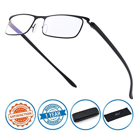 CGID Anti-Blue light Reading Glasses, Computer Readers with TR90 Frame for Men and Women,QKX001