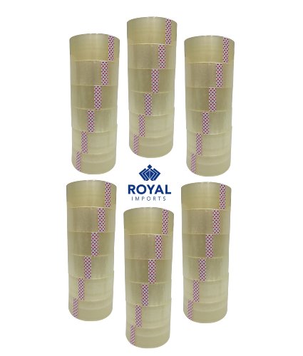 Packing Tape Adhesive Clear PVC Roll for Shipping and Packaging by Royal Imports, 2.0 Mil (2"w x 110 YD/330'), 36 Rolls