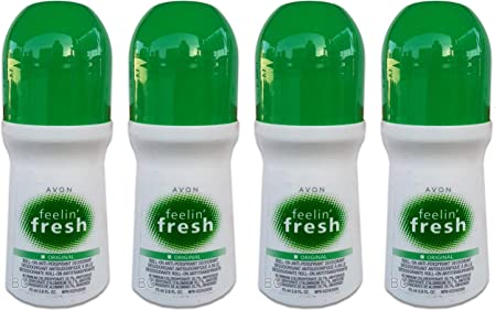 Set of 4 Avon Feelin' Fresh Roll-On Anit-Perspirant Deodorant Rolls Original