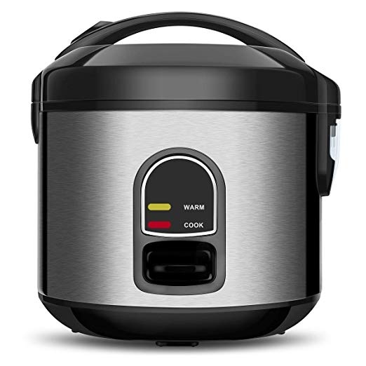 Small Electric Rice Cooker Food Steamer 5 Cup Mini Rice Maker with One Touch Control and Automatic Keep Warm Function, Perfect for Grains and Oatmeal … (Black1)