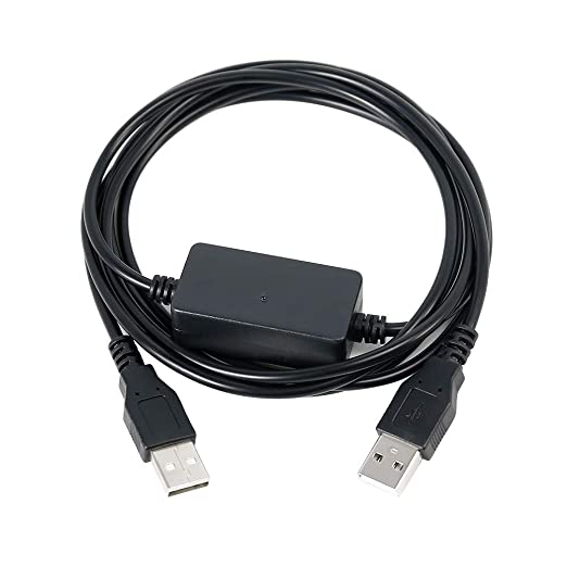 DTECH 6ft Computer to Computer USB Cable Data Transfer PC to PC Cord FTDI Chip Windows 10 8 7 Vista XP MAC Linux for USB 2.0 High Speed Easy File Sync Connection (6 Feet, Black)