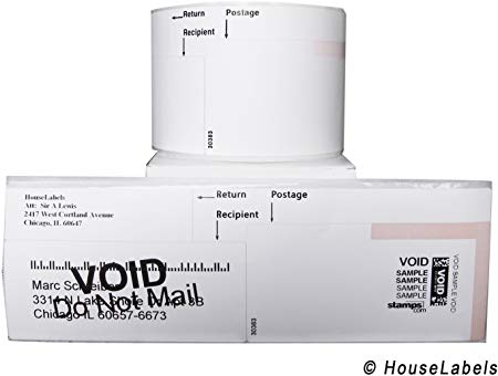 6 Rolls; 150 Labels per Roll of DYMO-Compatible 30383 3-Part Internet Postage Labels (2-1/4" x 7") - BPA Free!