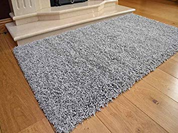 SuperRugStore Shaggy Thick Modern Luxurious Silver Grey Rug High Pile Long Pile Soft Pile Anti Shedding Available in 9 Sizes (120cm x 170cm 3ft 11" x 5ft 7)