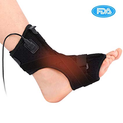 Plantar Fasciitis Night Splint, Heated Therapy Foot Drop Orthotic Brace for Effective Relief from Plantar Fasciitis, Tendon Stretch, Achilles, Heel Spur Relief, Fits Left or Right Foot, Heated Splint
