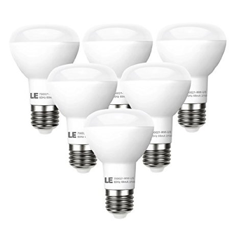 LE® BR20 LED Bulbs, 45W Incandescent Bulbs Equivalent, 8W Dimmable E26 LED Recessed Can Lights, 450lm, Warm White, 2700K, 110° Beam, E26 Base, LED Light Bulbs, LED Flood Light Bulb, Pack of 6 Units