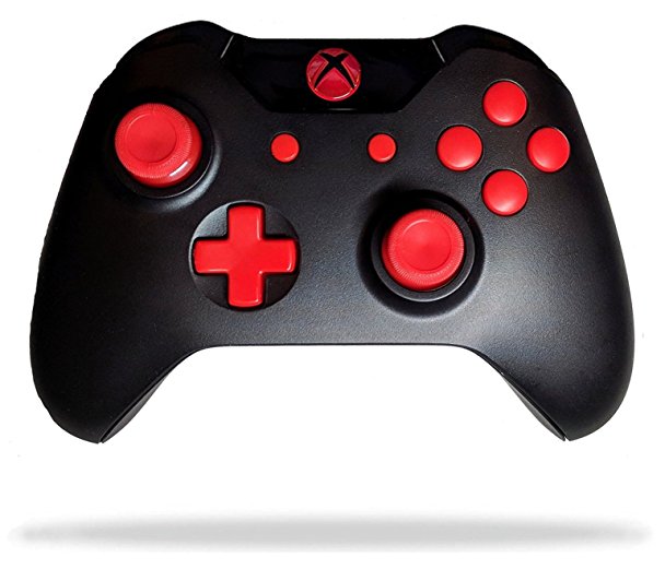 Xbox One Rapid Fire Wireless Modded Controller 28 Modes With Red D-pad, LEDs, and Thumbsticks For All Games