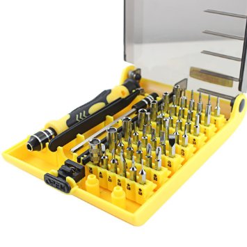 45 in 1 Professional Precision Portable Opening Tool Compact Screwdriver Kit Set with Tweezers & Extension Shaft for Precise Repair or Maintenance Jk6089-A