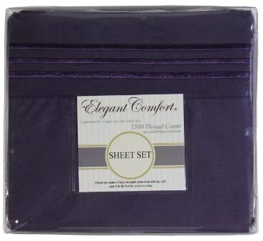 Elegant Comfort 1500 Thread Count Wrinkle Resistant Sheet Set, Cal King Size, Purple