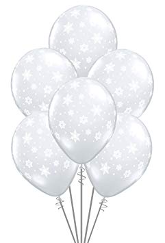 Qualatex Snowflakes-A-Round Biodegradable Latex Balloons, Diamond Clear Color, 11-Inches (12-Units)