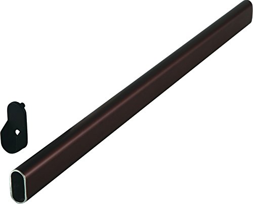 Oval Closet Rod with End Supports - 48in, Dark Oil-Rubbed Bronze
