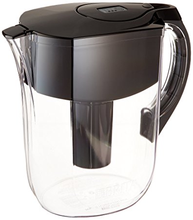 Brita Grand Water Filter Pitcher, Black, 10 Cup