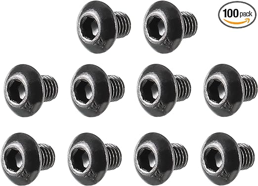 uxcell M3x4mm Thread Button Head Hex Socket Cap Screw Bolt 100pcs