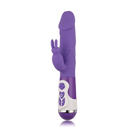Rabbit Vibrator Sex Toy Dual G-Spot and Clitoris Stimulator Massager – Women’s Favorite Vibrating Female Masturbation Dildo – Waterproof, Silent Fun,10 Frequency Toy By Bravolink (Purple)