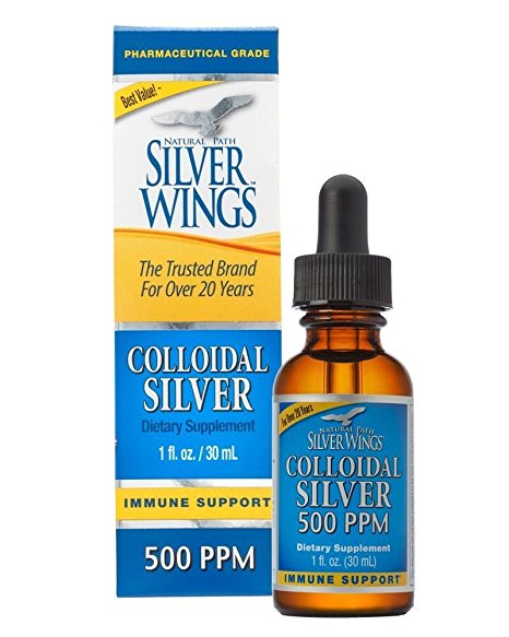 Natural Path Silver Wings Colloidal Silver Mineral Supplement, 500 Ppm, 1 Fluid Ounce