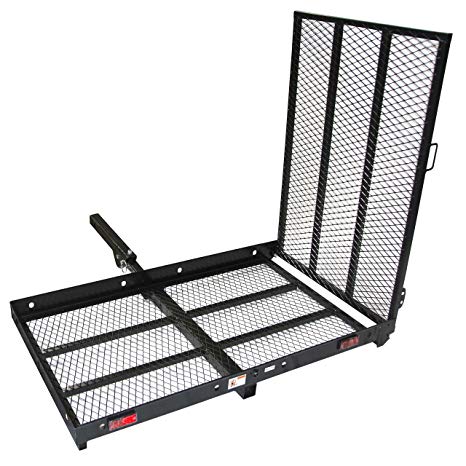 ALEKO MC400 400 Pound Capacity Wheelchair and Power Scooter Folding Cargo Carrier Rack with Foldable Ramp