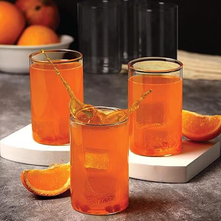 CELLO Roma Borosilicate Glass Tumblers, Set of 6, 290ml Each, Clear