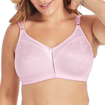 Bali Women's Double Support Wireless, Lace Bra with Stay-in-Place Straps, Full-Coverage