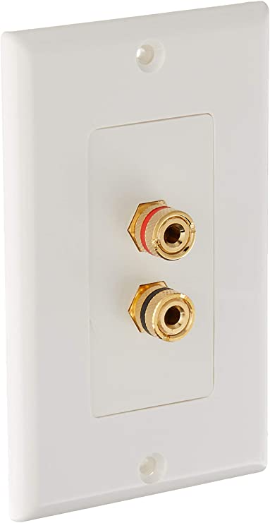 Monoprice 103324 Banana Binding Post Two-Piece inset Wall Plate for 1 Speaker