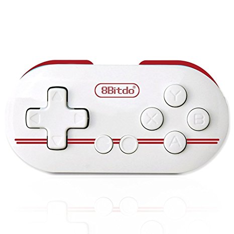 Mini Wireless Bluetooth Game Controller, GBTIGER 8bitdo Zero Gamepad Joystick Selfie for Android/iOS/Window/Mac/OS with Remote Shutter LED Mode Indicator Light.(Zero-Red)