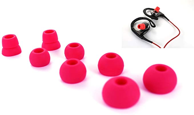 Replacement Eartips Earbuds Eargels Earpads for Powerbeats 2 Wireless Beats by dr dre (Pink)